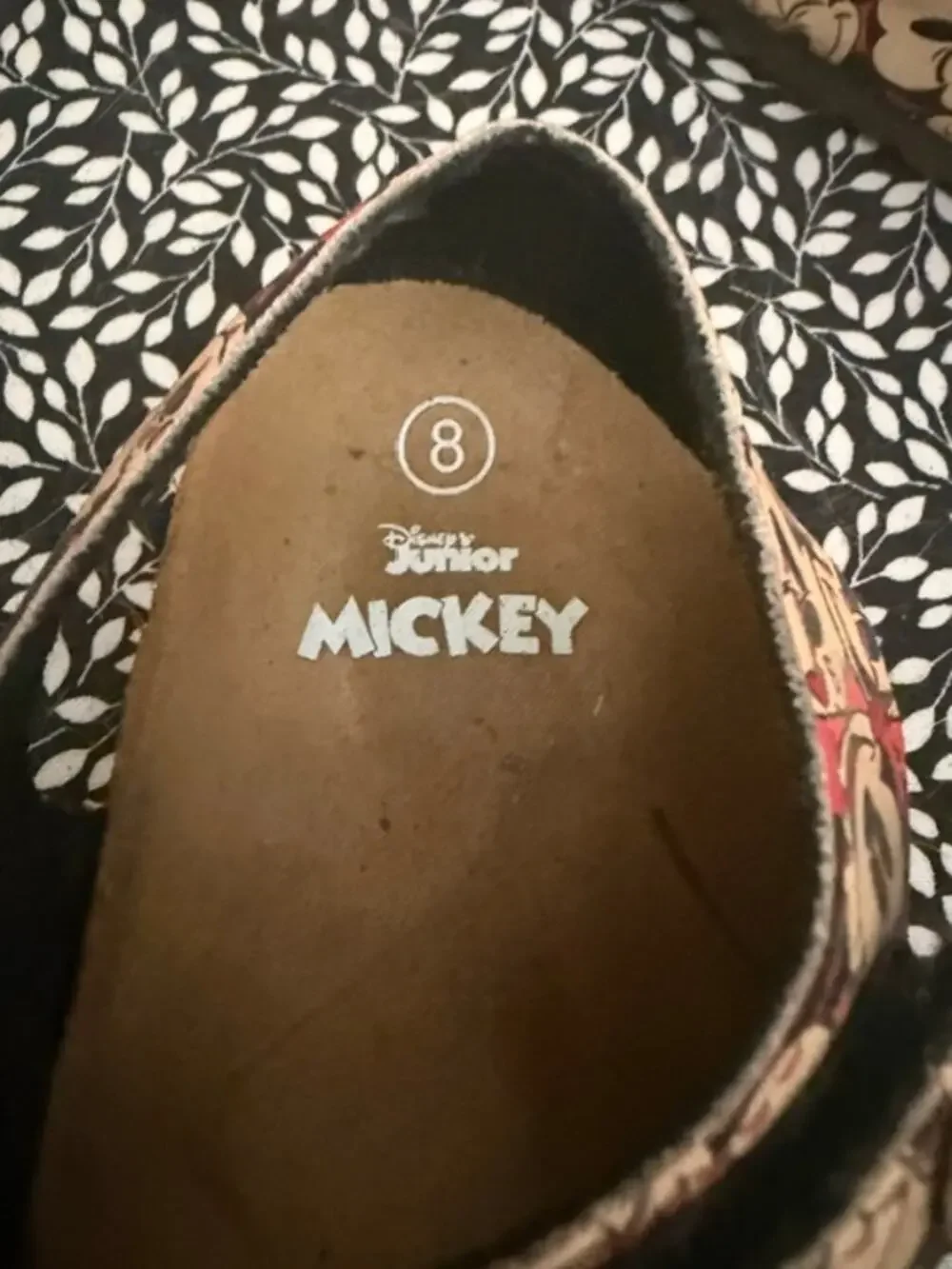 Girls Disney Branded Mickey slip on shoes size size 8 TODDLERS